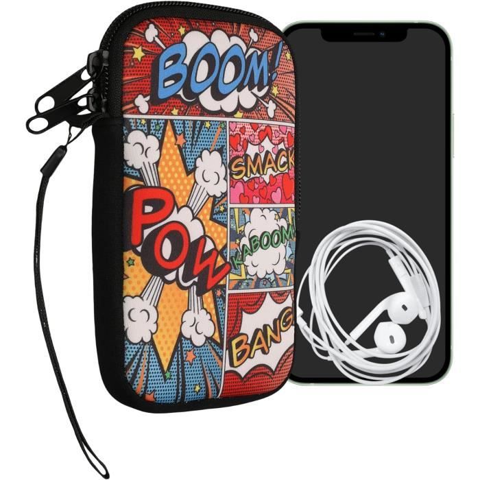 Kwmobile Don't Touch My Phone Housse Protection Smartphone Kwmobile - Pochette Néoprène Don't Touch My Phone Anti-Choc Pour Portable 6,5" étui Souple IPhone Samsung