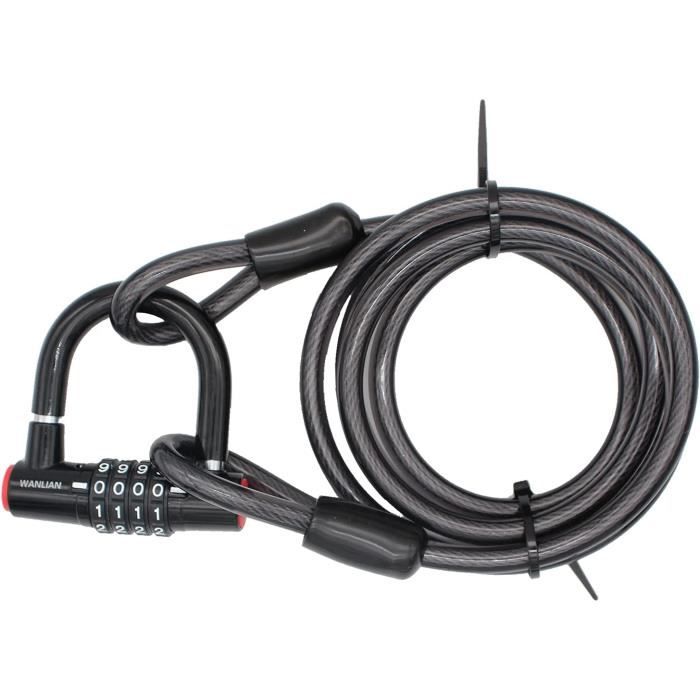 Antivol Vélo, Câble Spiralé Avec Clé,Antivol Vélo,Antivol Vélo Avec