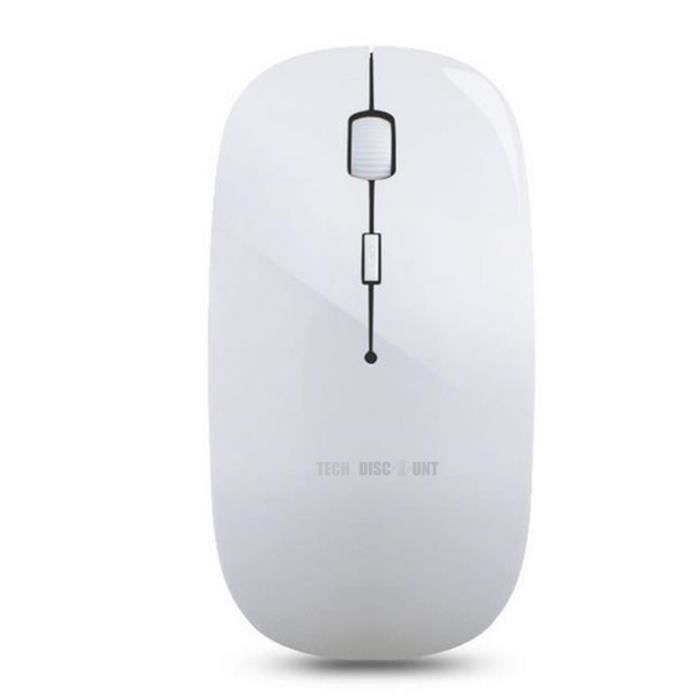 TD® Souris sans fil optique mouse Blu-ray ultra slim plate extra fine Ordinateur portable 2,4 G DPI élevé Performant blanche portabl