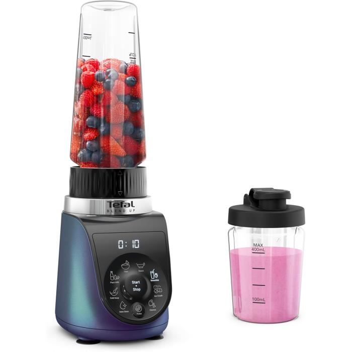 Tefal BL19H4 Blend Up Mini Blender Puissant Compact8 Programmes AutomatiquesFonction Ice CrushPolyvalentLames PowelixNettoya - vue 5