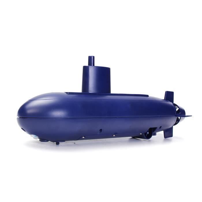 Syrisora Mini Sous-Marin RC 6 Canaux - Télécommande 5 Mètres - Rechargeable USB - Baignoire/Piscine - Bleu