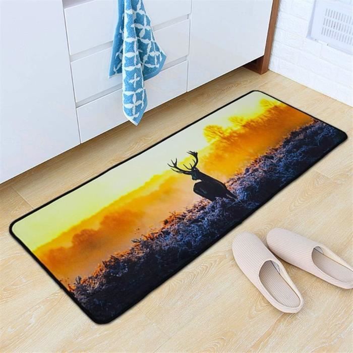 Ensemble de Tapis de Cuisine Bohème Gris Pierre - Confort Anti-Fatigue, Antidérapant et Très Absorbant - Idéal pour la Cuisine, le Bureau et l'Évier - Ensemble de 2 (17x30+17x47