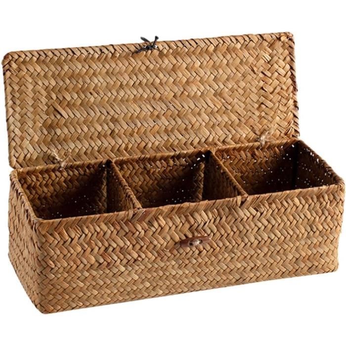 Panier De Rangement En Jonc De Mer DECRAFTS - Avec Couvercle - Naturel