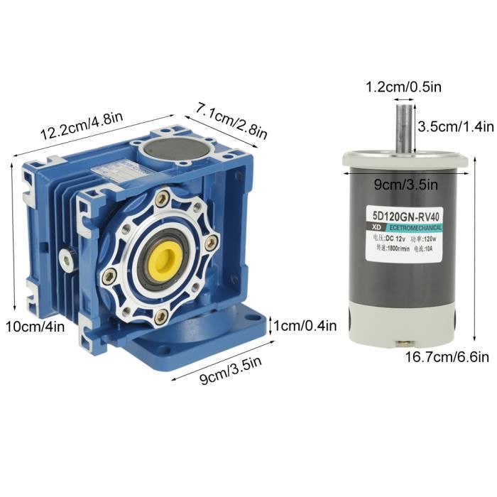 Moteur à courant continu VBESTLIFE RV40 120W avec vitesse de vis sans ...
