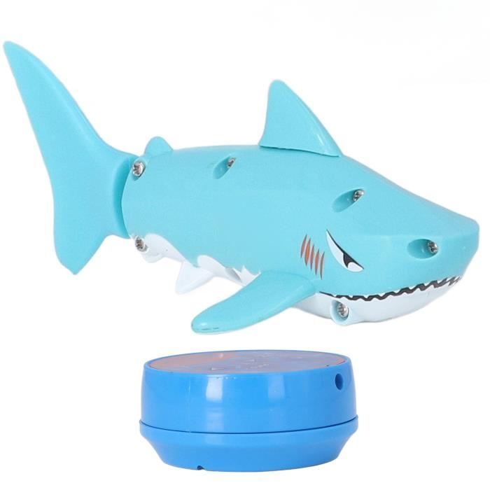 Requin Télécommandé avec Fonction de Plongée, 2.4 GHz RC Requin avec Lumières LED, Jouet Requin sous-Marin pour Piscine (Bleu) - Puériculture & Eveil bébé