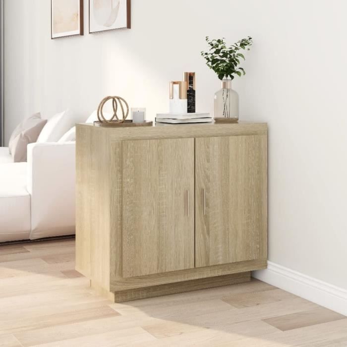 Buffet De Cuisine Moderne - Buffet Chêne sonoma 80x40x75 cm Bois dingénierie 26 7Kg FR2023