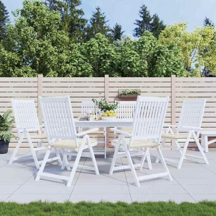 VidaXL Coussins de chaise lot de 2 Crème - vue 8