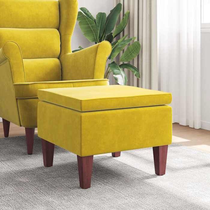 vidaXL Tabouret avec Pieds en Bois Siège Pouf Repose-pied Tabouret de Canapé Salon Salle de Séjour Chambre à Coucher 329464