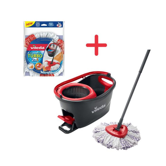 Recharge Microfibre Pour Vileda Turbo - Lot De 4 Serpillières Lavables