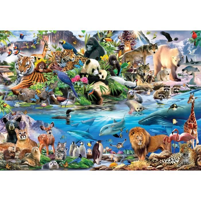 Papier peint mural avec chat tricolore | Fond multicolore avec félins - Store