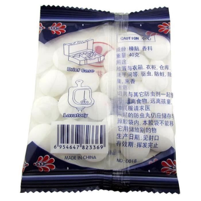 BH181007 packs Boules De Naphtaline blanc camphre pilule mites pest insecticide naturelle