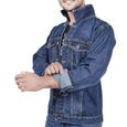 Homme Veste Mode Denim Veste Jean Bleu Foncé Manches Longues Manteau Pour Hommes S-M-L-XL-XXL-1