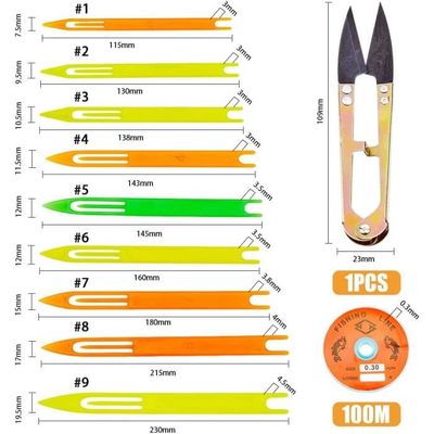 Aiguilles De Réparation Pour Filet De Pêche - Lot De 8 Tailles Différentes, En Plastique Anti-rouille
