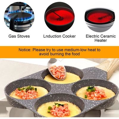 Poêle à Pancakes 4 Trous En Forme De Cœur – Antiadhésive, Alliage Aluminium – Pour Petit-Déjeuner, Omelettes, Burgers - 9