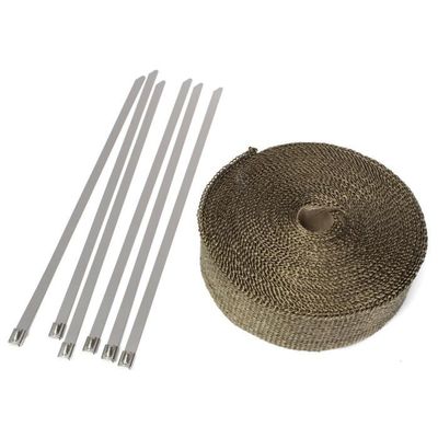 Ruban Isolant Thermique Pour Échappement 5m X 50mm | Résiste à 280°C | Fibre De Verre Avec Colliers