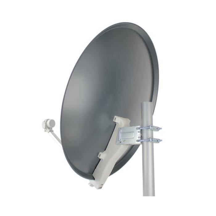 Kit Parabole Satellite Fibre Blanche 85cm + LNB Single + Récepteur TV