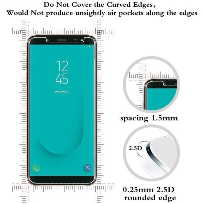 Pour Samsung Galaxy J6 2018 Verre Trempé d'écran Protection Écran Film  Protecteur Samsung J6 (1 Pack) - HongWe. - Cdiscount Téléphonie