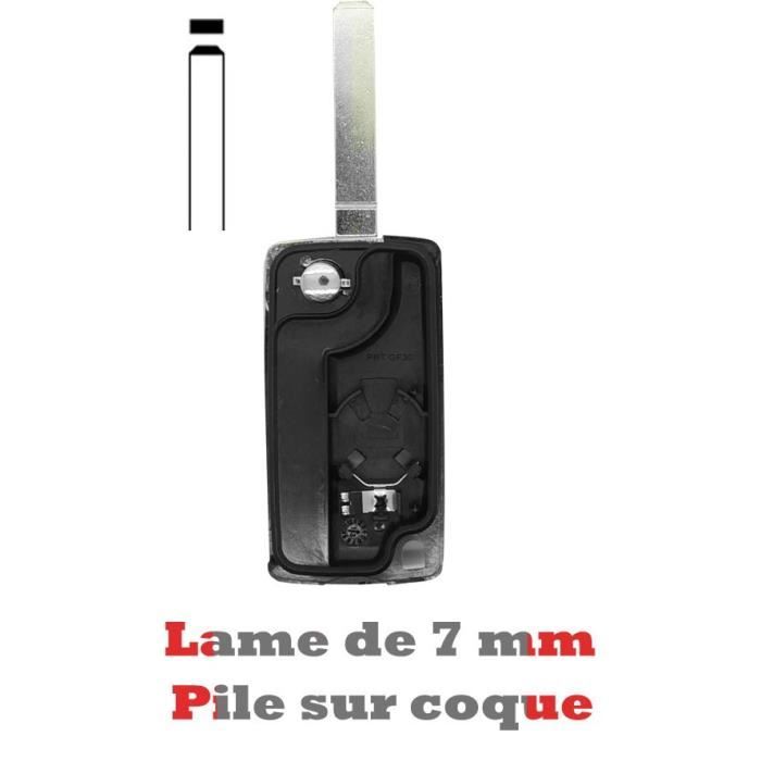 Ulisem Coque de Télécommande à 2 Boutons Compatible avec Peugeot et  Citroën, Lame sans Rainure, Pour