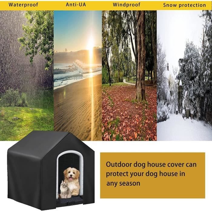Rilime Housse de niche chauffante et isolée pour chiens de grande taille à l