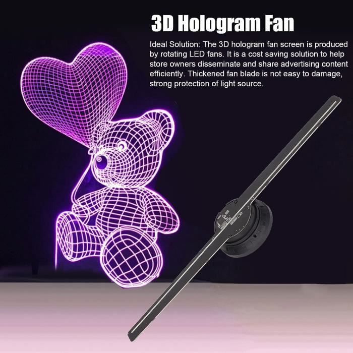 Ventilateur D'Hologramme 3D, Projecteur Holographique 3D Annonçant  L'Affichage Vidéo Photo 224 Perles Lumineuses Avec Carte M[H1452]