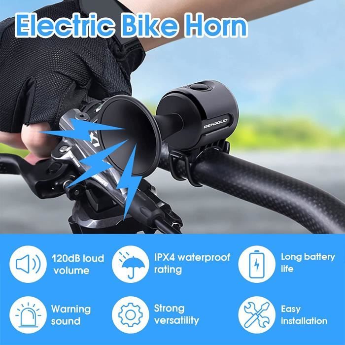 Sonnette Vélo électronique 120dB – Le Klaxon Qui Fait Du Bruit Pour Ta Sécurité
