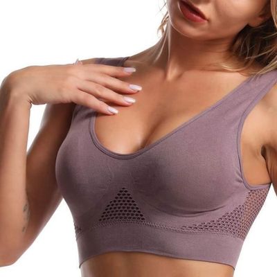 Soutien-Gorge De Sport Zippé Devant Dos Nageur Avec Coussinets - Maintien Élevé Femme