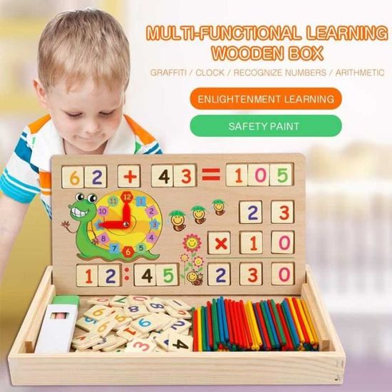 Jouet éducatif - Montessori - Boîte d'apprentissage de Math - Bois écologique - 3 ans et plus - Multifuntionnel - Jeux - Jouets