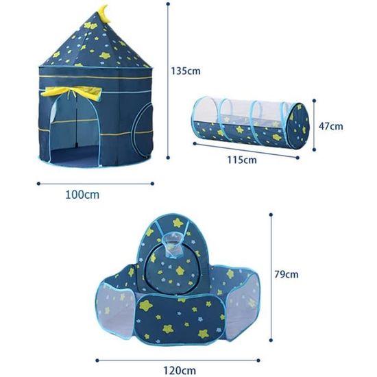 Tente+Tunnel 3-en-1 Pour Enfants Benebomo - Aire Jeu Intérieur/Extérieur Avec Filet Balles