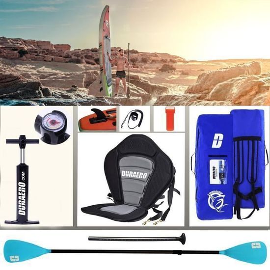 Paddle Board Gonflable AKASO Sup - 305x81x15cm - Capacité 150kg - Ultra Léger 7,8kg - Accessoires Inclus