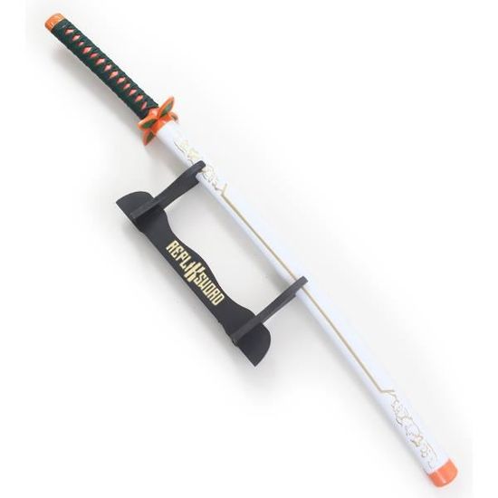 Sabre En Bois Demon Slayer - Réplique Kyojuro Rengoku Avec Fourreau Et Presentoir | Épée Décoration Collection