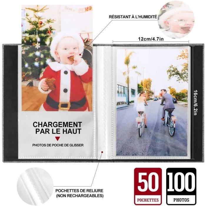 Album Photo 10x15 Mini Petit Format 100 Pochette, Lin Tissu Album