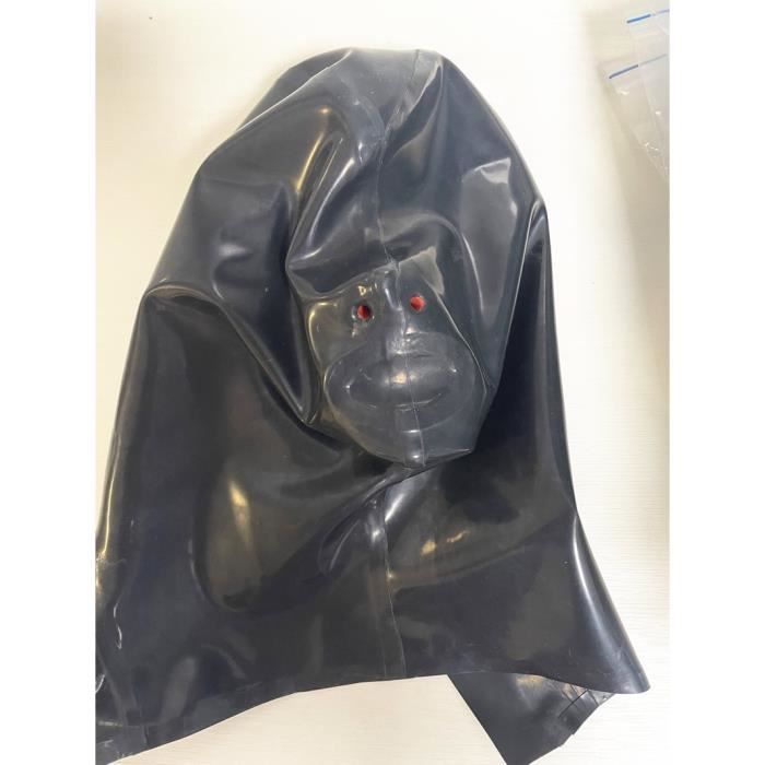 OnundOn Masque latex avec fermeture Éclair - Cagoule caoutchouc