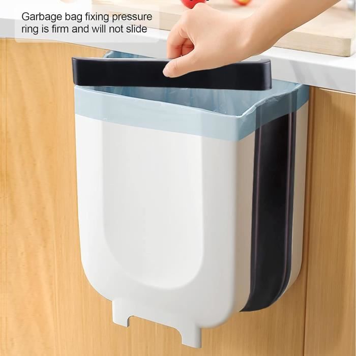 Poubelle de Cuisine Pliable Murale 9L – Design Suspendu, Gain