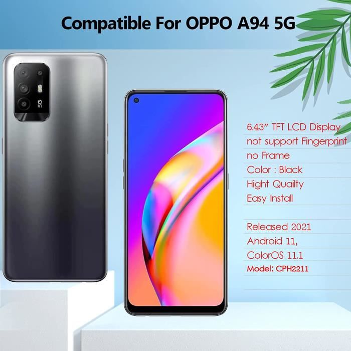 Ecran LCD vitre tactile Châssis Original Oppo A94 5G CPH2211 Noir