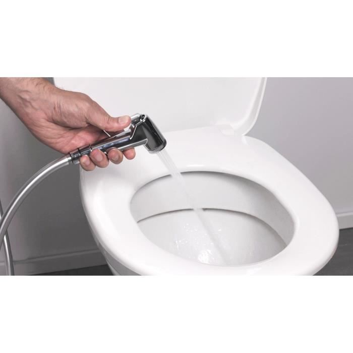 Robinet D'arrêt 3 Voies Noir Mat Pour WC Ou Double Vasque - Mâle/femelle 3/8 (12x17) - Raccord Douchette Hygiène - NOYON & THIEBAULT
