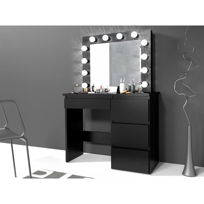Coiffeuse / table de maquillage BETA 4 12 LED - Eclairée par 12 ampoules LED  - Fabrication européenne