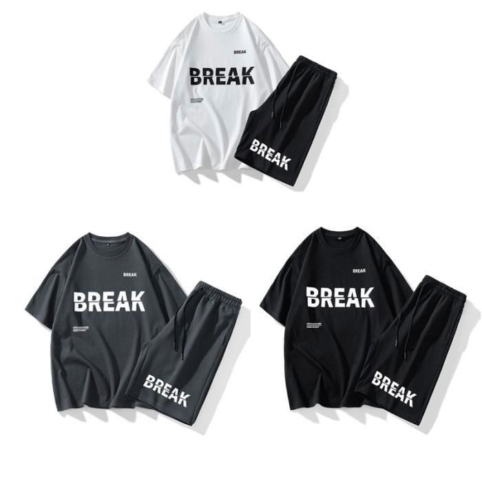 Ensemble 2 Pièces Homme – T-shirt Denim Et Short Fleuri – Style Y2K Hip Hop, été, Unisexe – Tenue Décontractée Sport