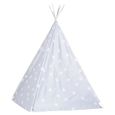 INGSHOP© Tente tipi pour enfants avec sac Polyester Gris 115x115x160 cm-3