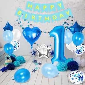 Déco Anniversaire 11 Ans Garçon - Bleu - Ballon Numéro 11, Gâteau, Happy Birthday, Guirlande - Kit Complet