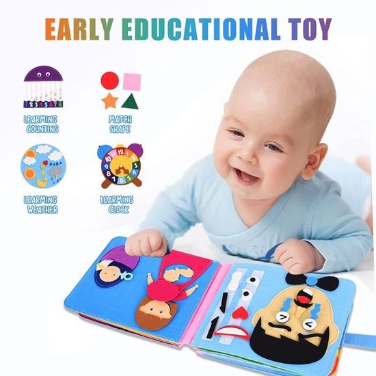 Montessori Quiet Book, Couleur Livre Occupé Jouet Montessori, Jouet Sensoriel En Feutre 3D Pour Enfants D'âge Préscolaire, Activité - Jeux - Jouets