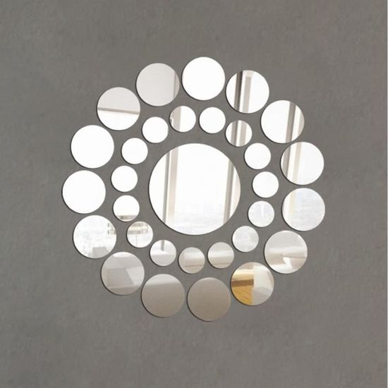 Miroir,MCDFL miroir mural rond autocollant acrylique adhésif petits