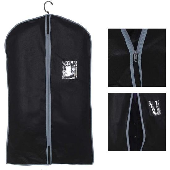 Housse à Costume Pliable Jorlyen - Sac Protection Vêtements Imperméable Avec Poche Bleu