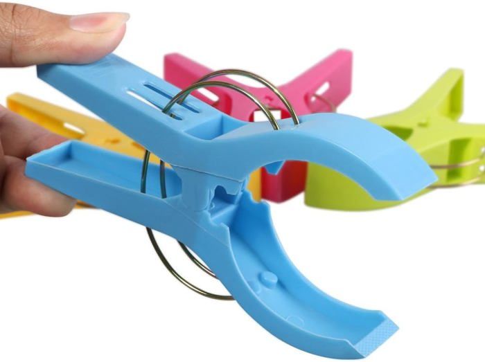 Lot De 12 Pinces à Serviettes En Acier Inoxydable - Grande Taille (12.5x6.5cm) - Pour Plage, Piscine, Maison