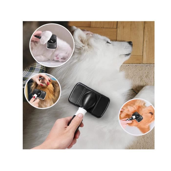 GoPets Brosse De Toilettage Autonettoyante Pour Chien Et Chat – 672 Poils – Largeur 10,2 Cm – Poils Souples