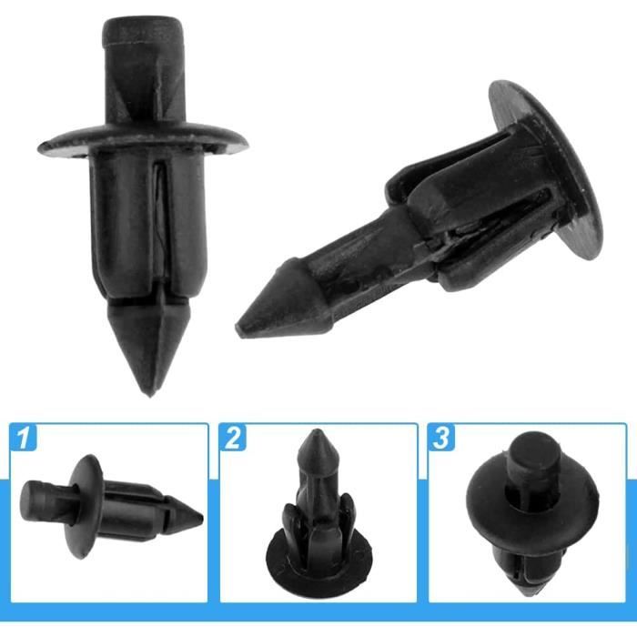Rivet Plastique Rivets Plastiques Auto Noir Clips Carrosserie Garniture ...