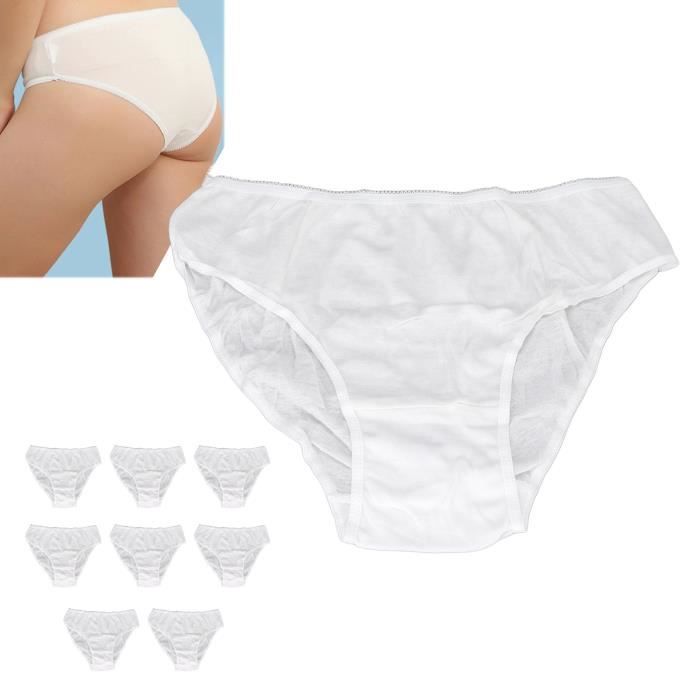 50x Slip jetable Sous-vêtements jetables Slips jetables Slips jetables  Sous-vêtements jetables, respectueux de la peau et respirants - Blanc, As  Desc