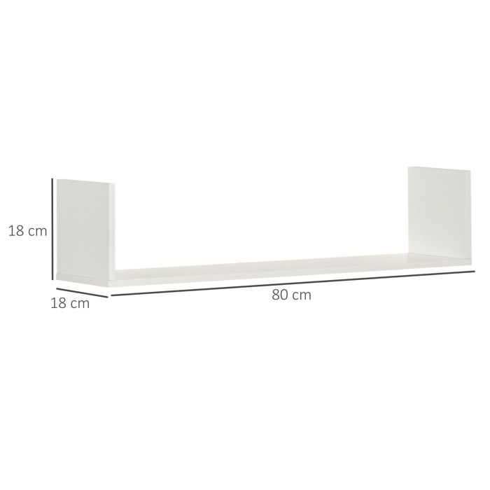 Petites étagères Murales Flottantes - Lot De 3, Dimensions 12,7 X 21,5 X 3,8 Cm, Blanc, En Chêne, Charge Max 4 Kg