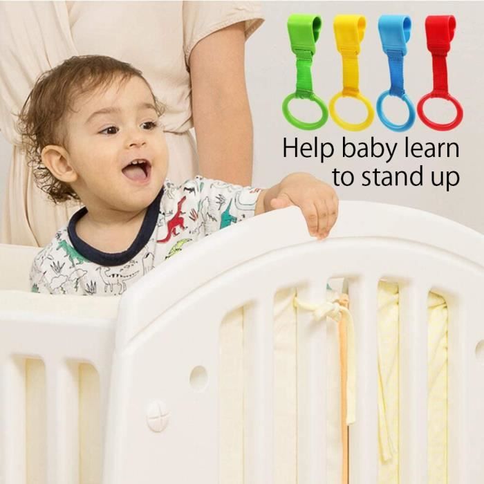Lot De 4 Anneaux De Traction Réglables Pour Parc Bébé – Apprentissage De La Marche, PP Et Nylon