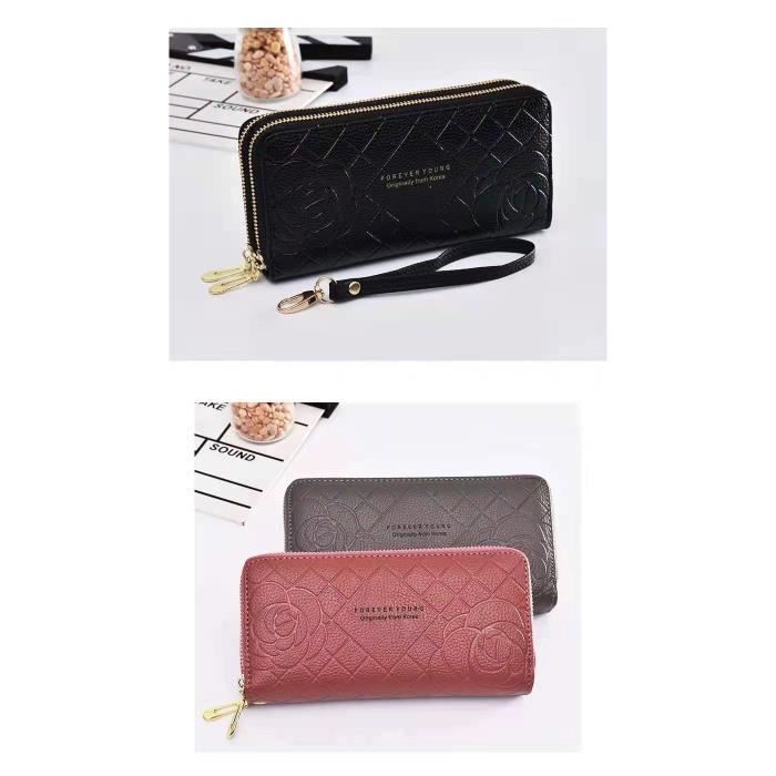 RRANCharltu Portefeuille Femme Grand Format, Porte Monnaie Femme