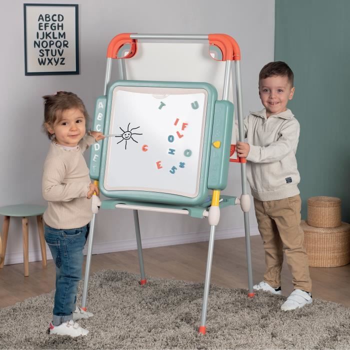Smoby Tableau Evolutif Hauteur ajustable Double face magnetique et ardoise 80 Accessoires Inclus Des 3 Ans Cdiscount Jeux Jouets